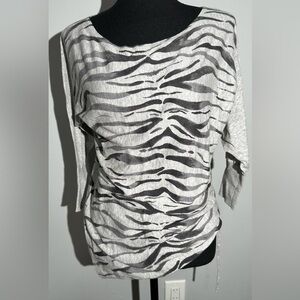 Express Tiger Stripe Side Ruched Tunic Sweater Size Small